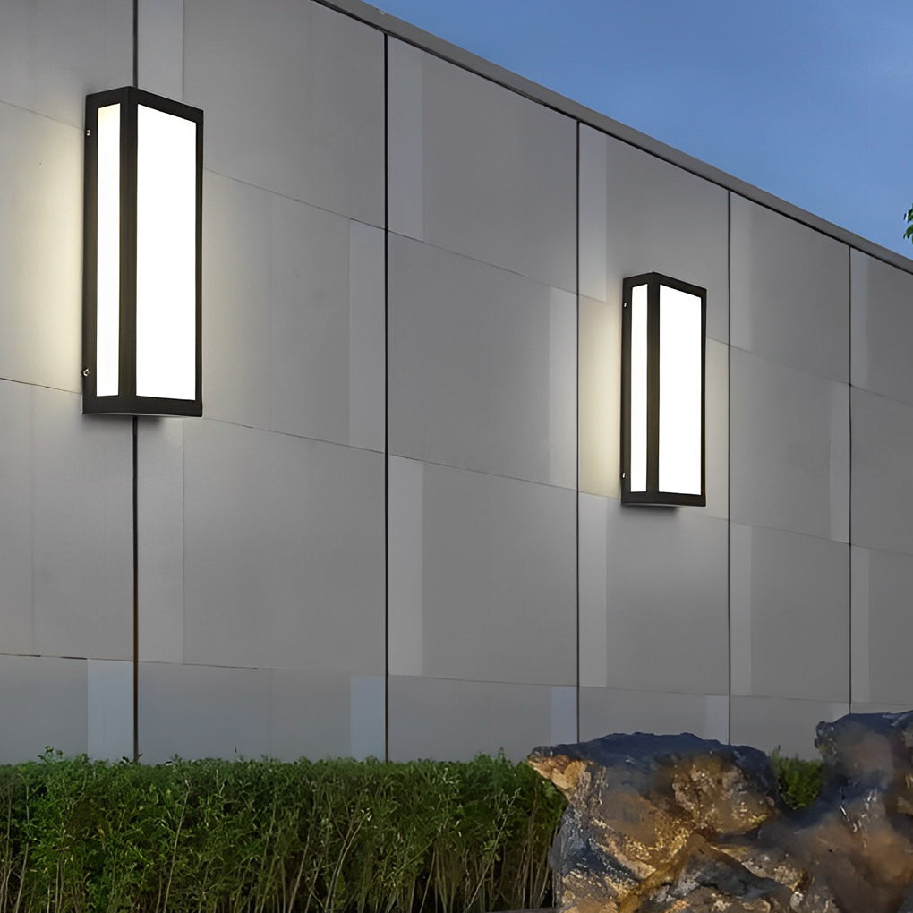 Obdélníkové nástěnné LED svítidlo Wealy — moderní venkovní design
