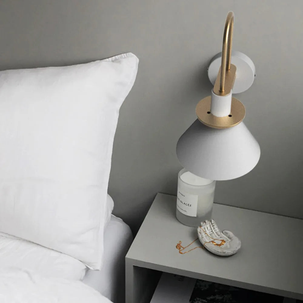 Valentina Vintage Metal Wall Lamp — Horn-Shaped Design, IP44 Rated, Hardwired Mount