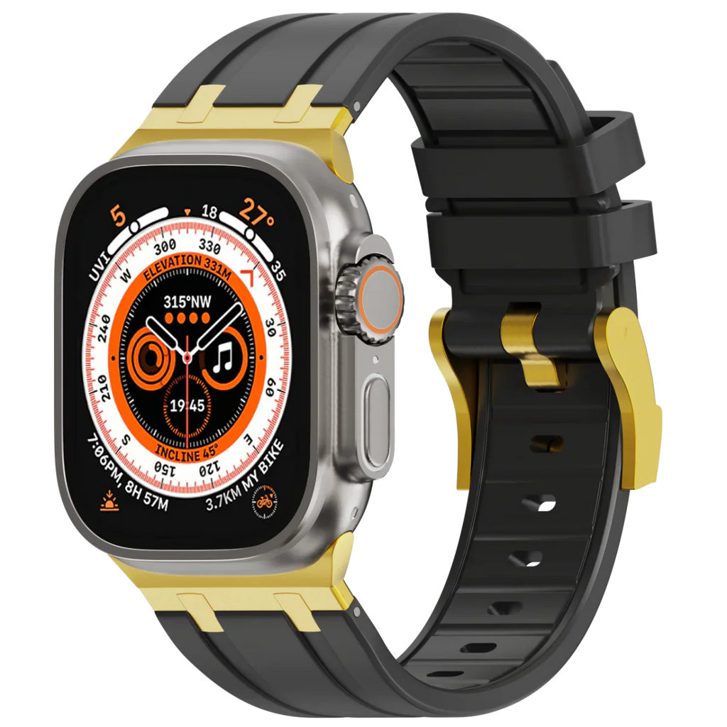 Luxe AP metalen kop siliconen band voor Apple Watch