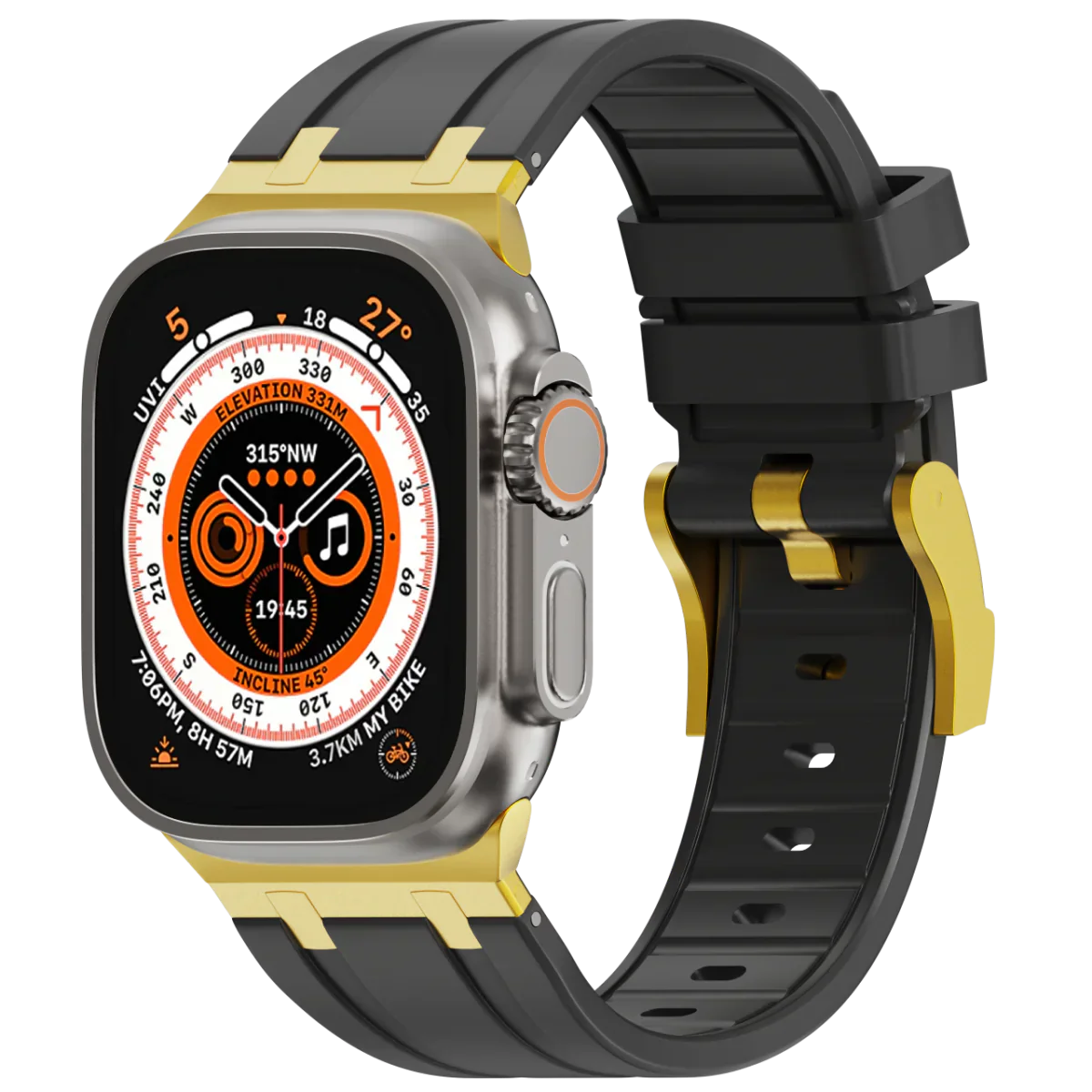 Luxe AP metalen kop siliconen band voor Apple Watch