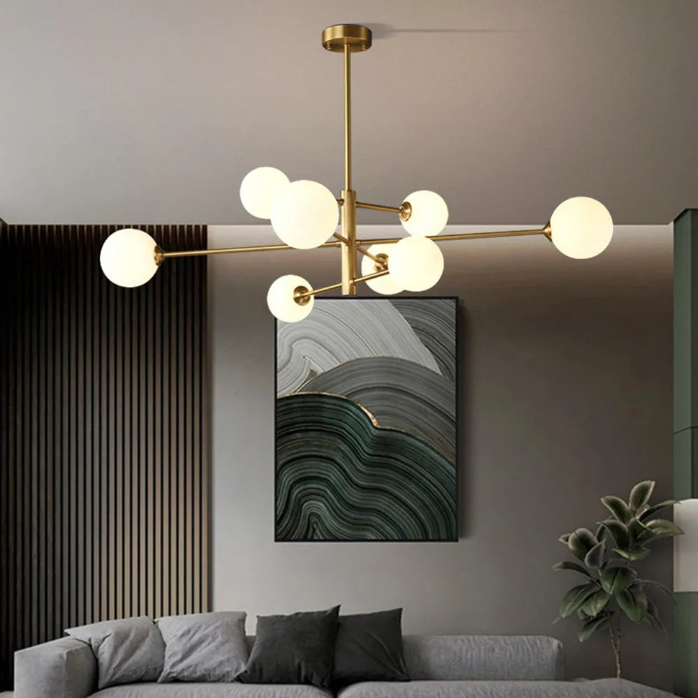 Lámpara colgante Valentina con pantalla de vidrio moderna — lámpara de techo cableada regulable, cobre/negro