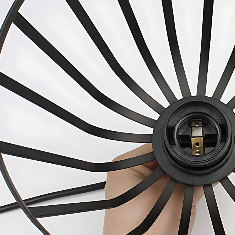 Nexera svart järn industriell pendellampa för entréer och kök