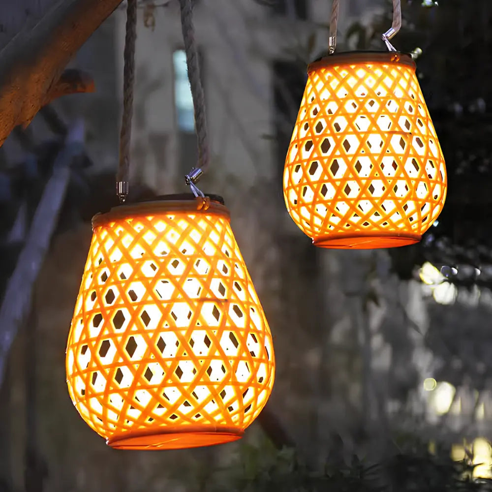 Lanterne tissée solaire Luna – Éclairage élégant intérieur et extérieur