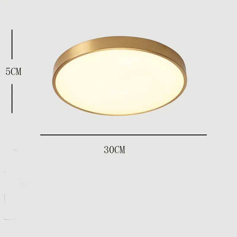 Arisha nordisk rund LED-taklampe i gull - 0.94-Inch slankt metalldesign