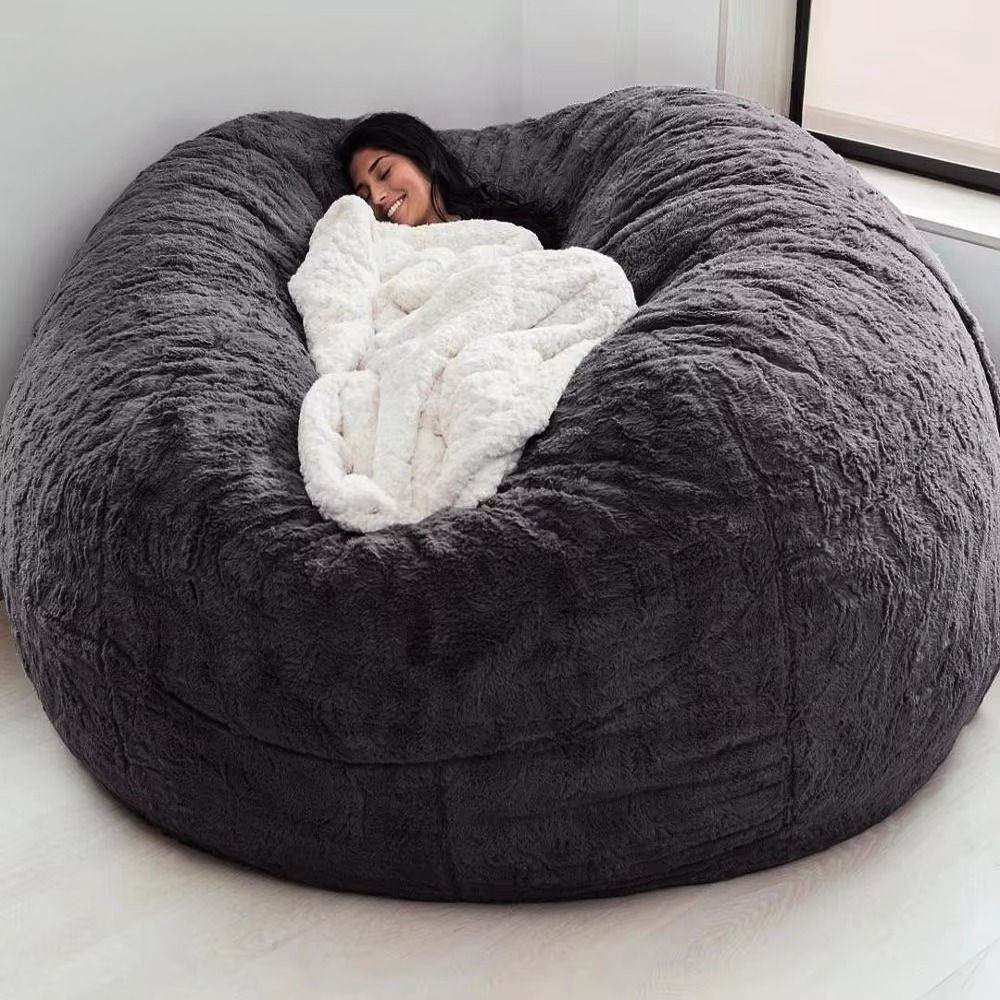 Housse géante CozyNest 5ft en fausse fourrure duveteuse - Housse ultra douce pour canapé lounge