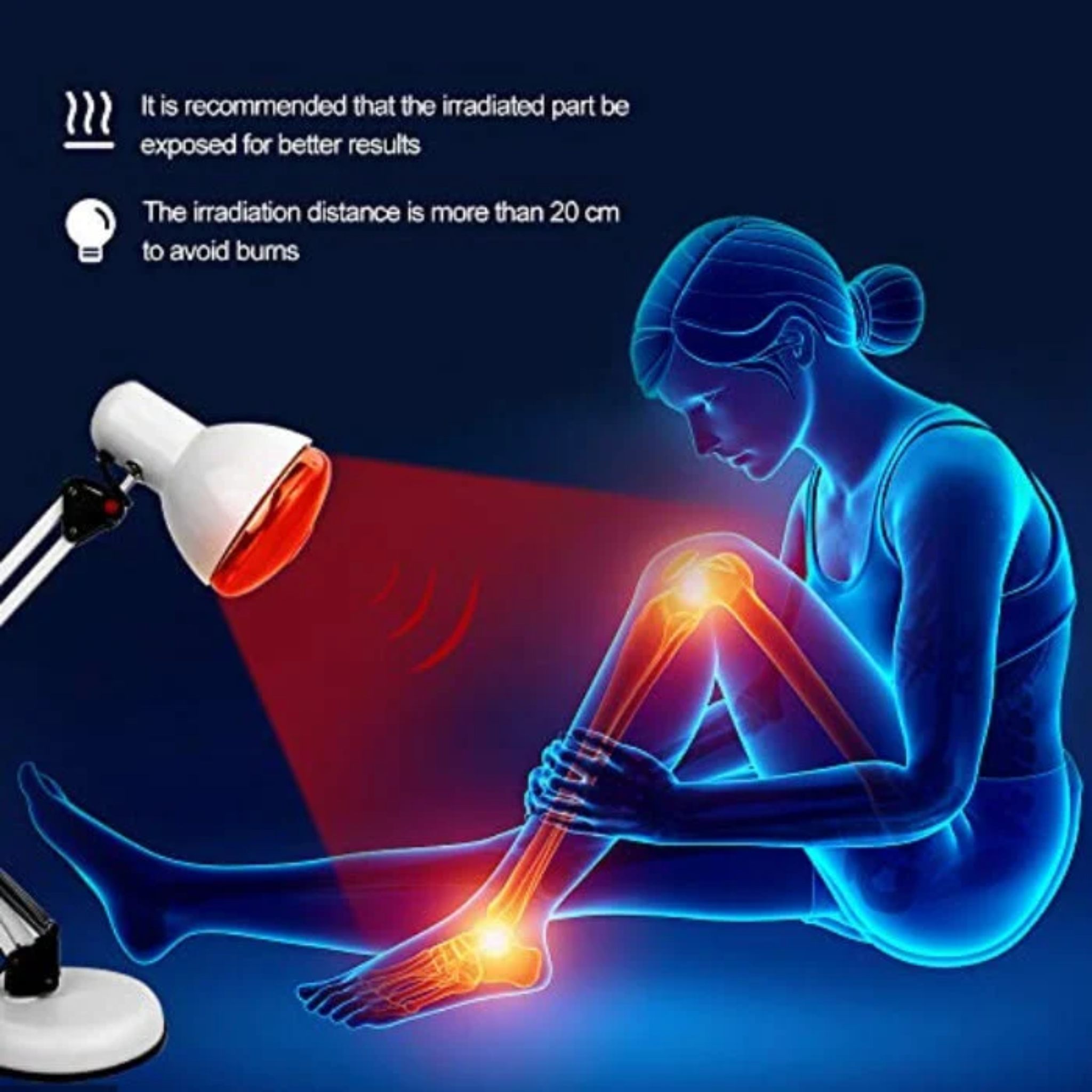 Infrarot-Heizlampe mit Ständer für Rotlichttherapie