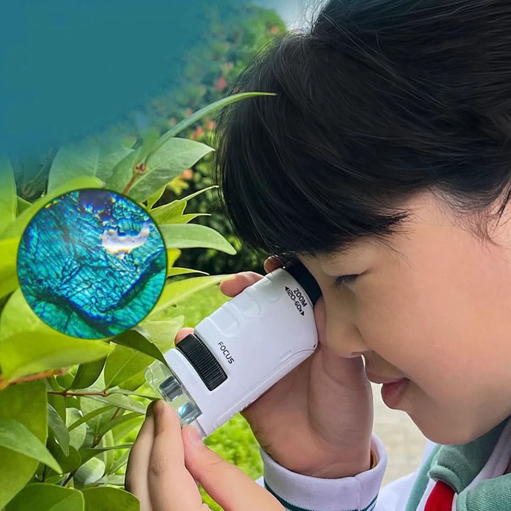مجهر محمول للأطفال من QuestScope بتكبير 60x-120x للاستكشاف
