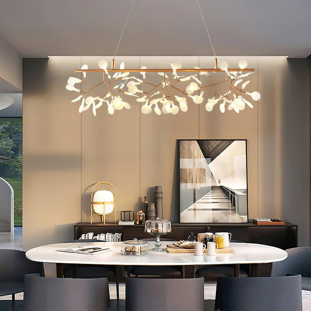 Lustra lang lineær LED-pendellampe - kunstnerisk grendesign, moderne belysning