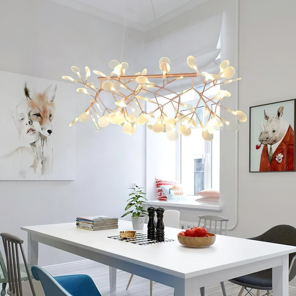 Lustra lang lineær LED-pendellampe - kunstnerisk grendesign, moderne belysning