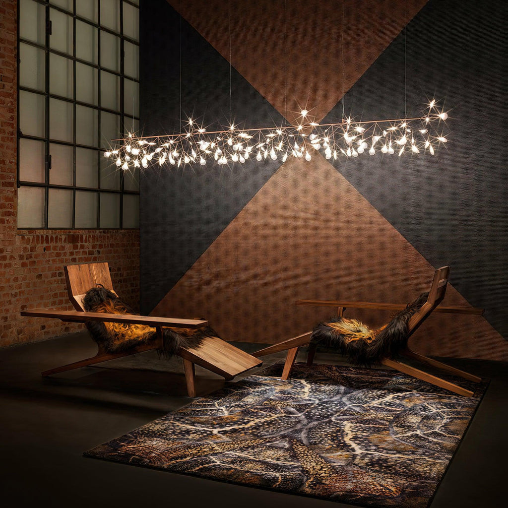 Lustra lang lineær LED-pendellampe - kunstnerisk grendesign, moderne belysning