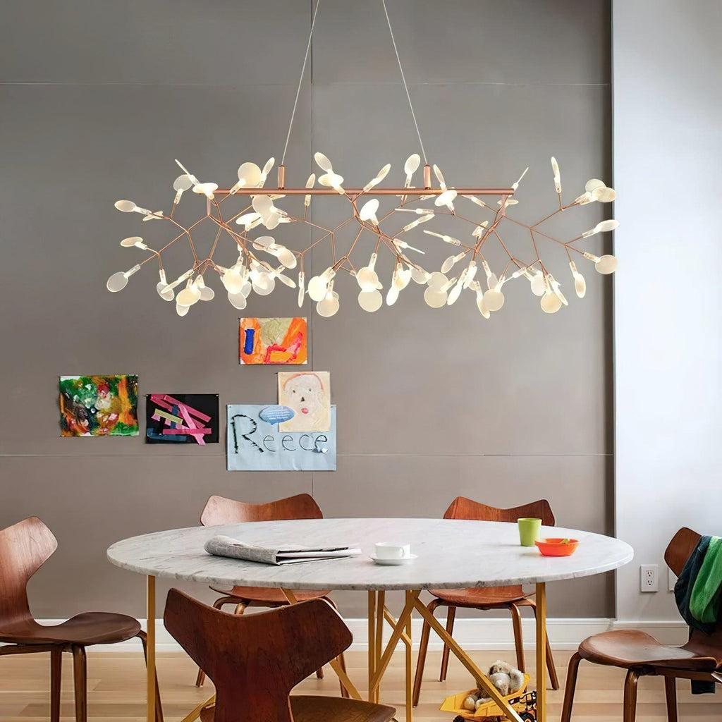 Lustra lang lineær LED-pendellampe - kunstnerisk grendesign, moderne belysning