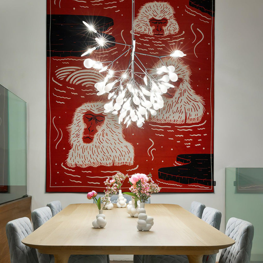 Lustra lang lineær LED-pendellampe - kunstnerisk grendesign, moderne belysning