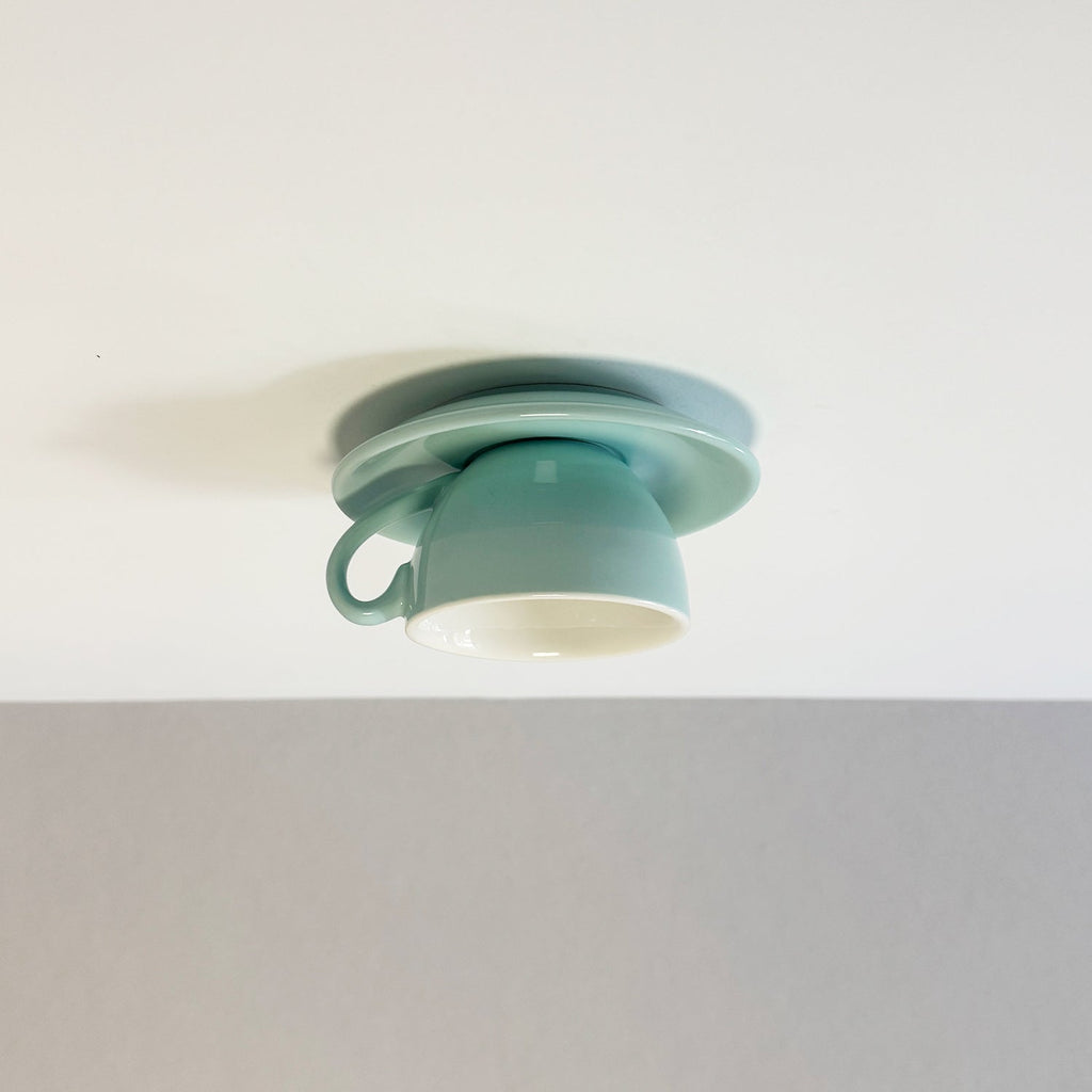 Aria Modern Coffee Cups Ceramic Flush Ceiling Lighting - Neutralighting