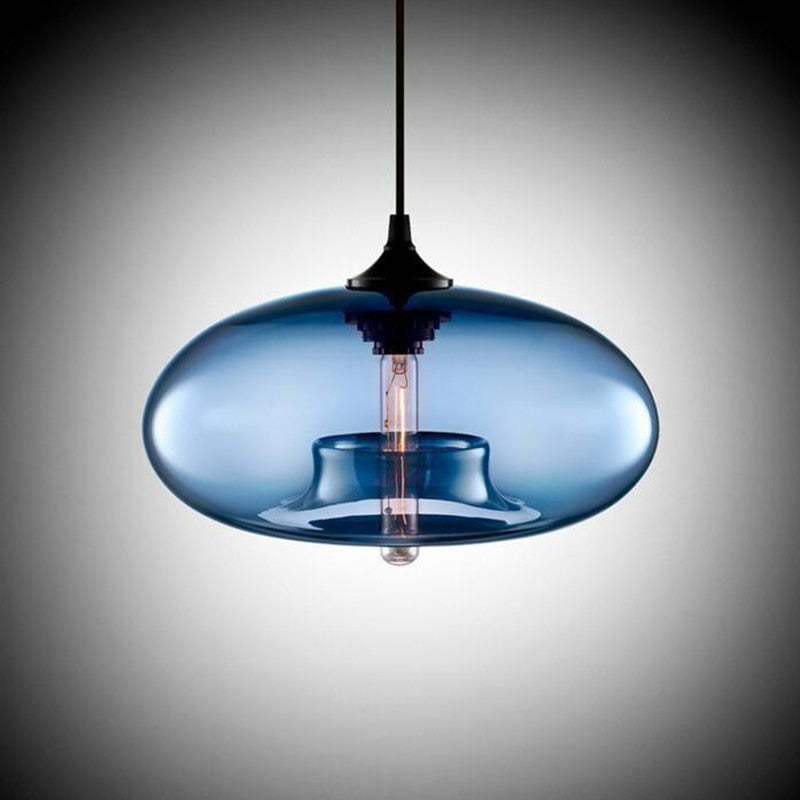 Lampada a sospensione in vetro Valentina — forma moderna a filone di pane, 6 colori
