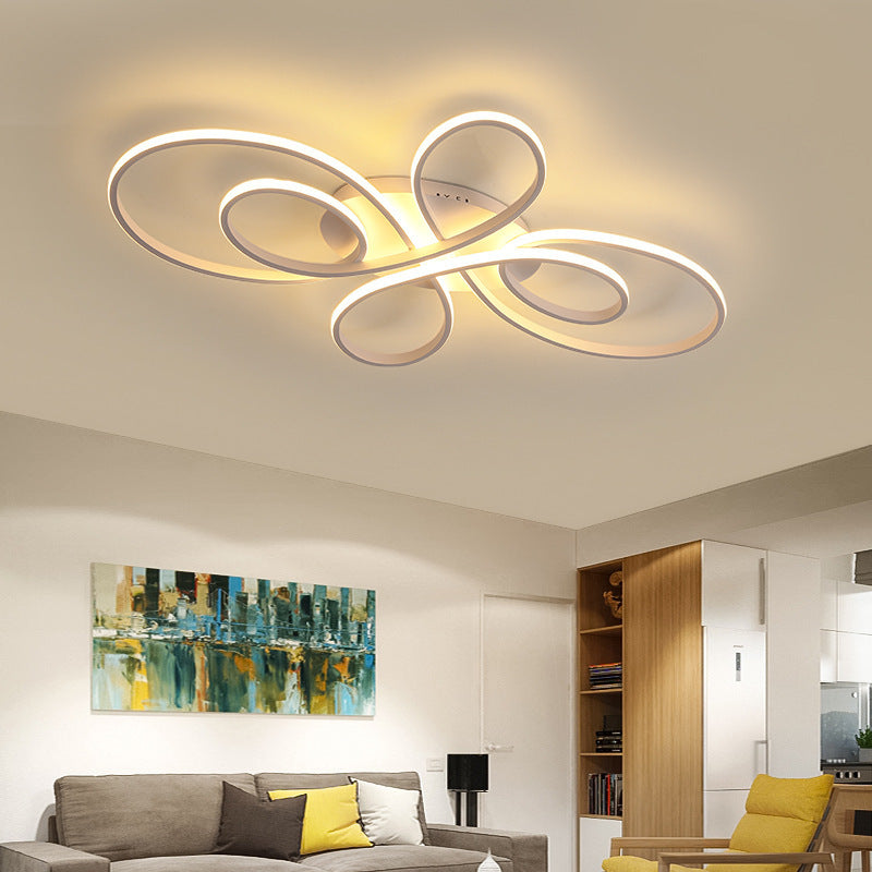 Brisa Modern LED Multi Rings Flush Mount Ceiling Light, Brown/White - Neutralighting