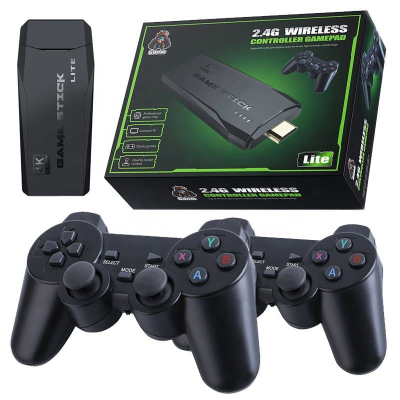 HDMI 4K-spillkonsoll for TV | 64GB med over 20,000 retrospill og 2 trådløse spillkontrollere
