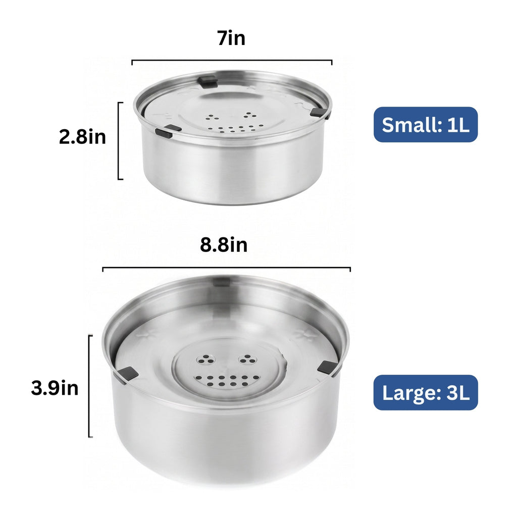 Anti-Spill Dog Water Bowl – Floating Disc, Stainless Steel, Non-Slip, 1 L & 3 L