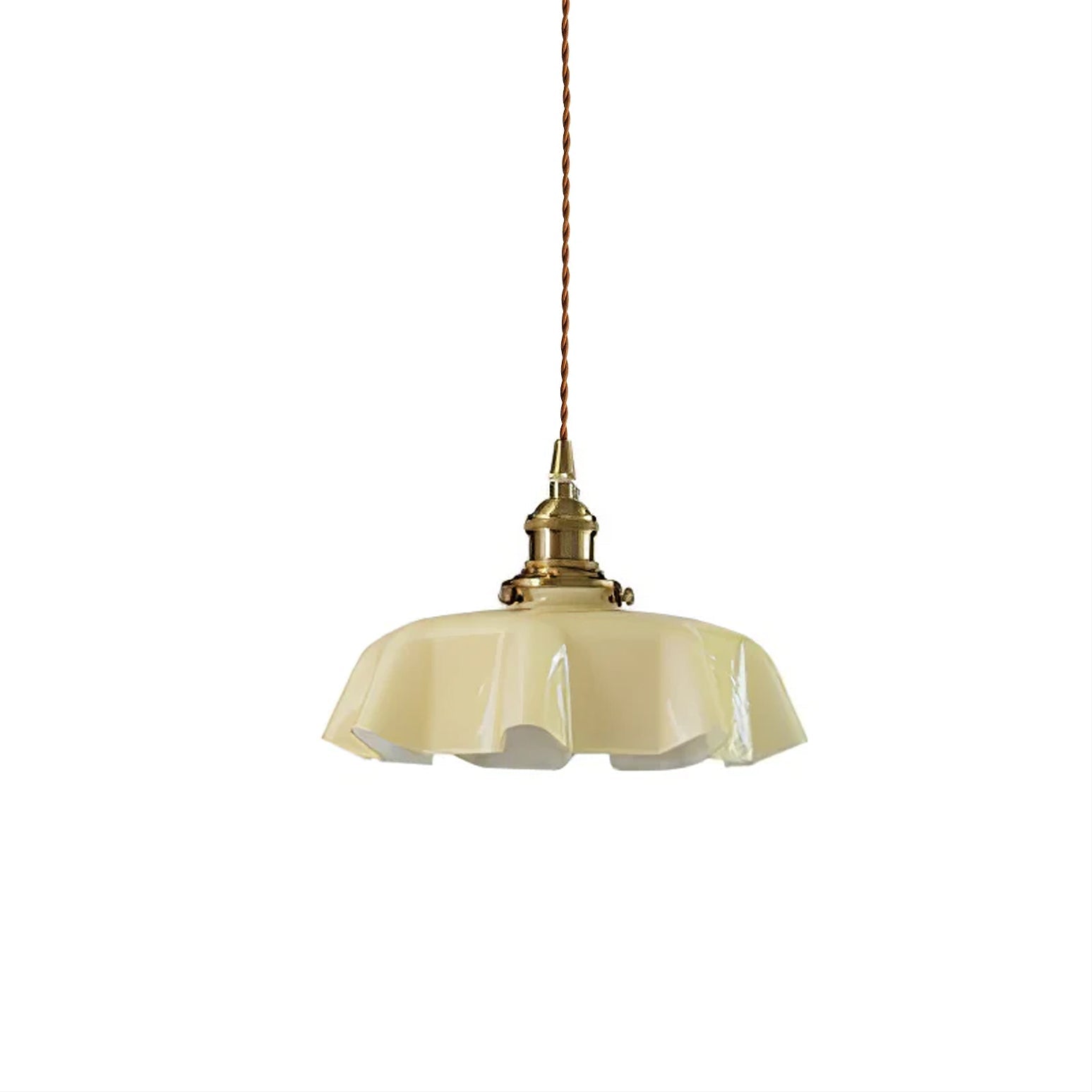 Francouzské květinové plisované závěsné svítidlo — vintage design osvětlení