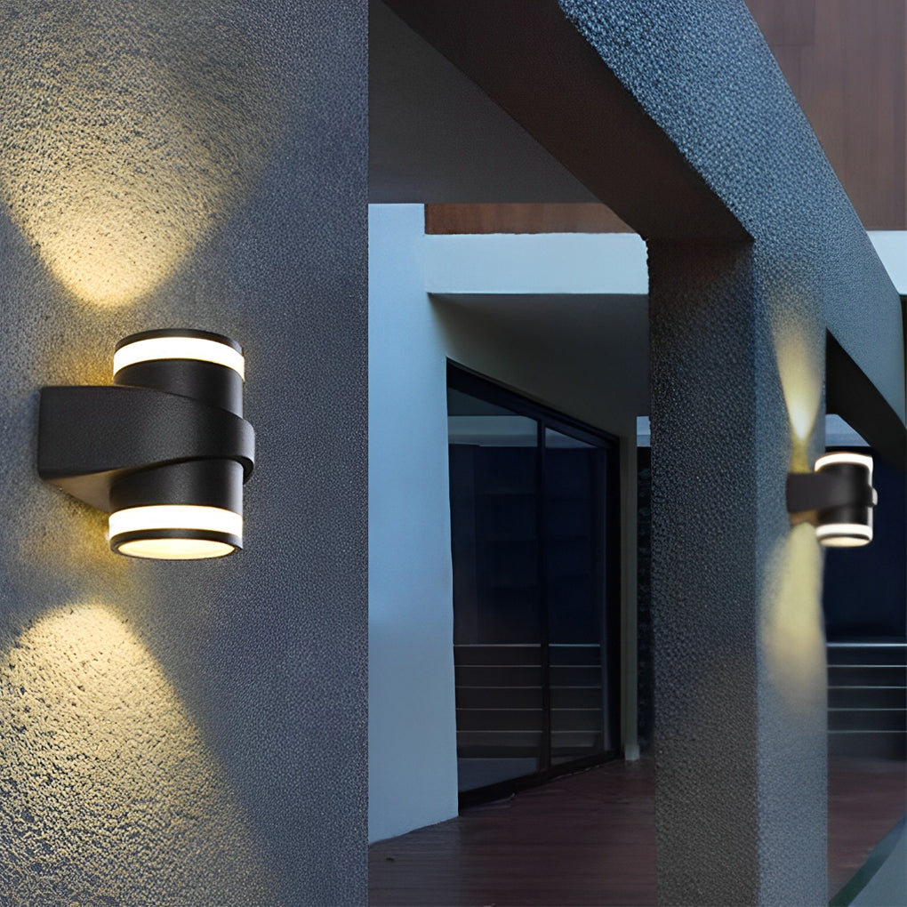 Lámparas circulares LED de pared Wiona — Láminas reflectantes integradas