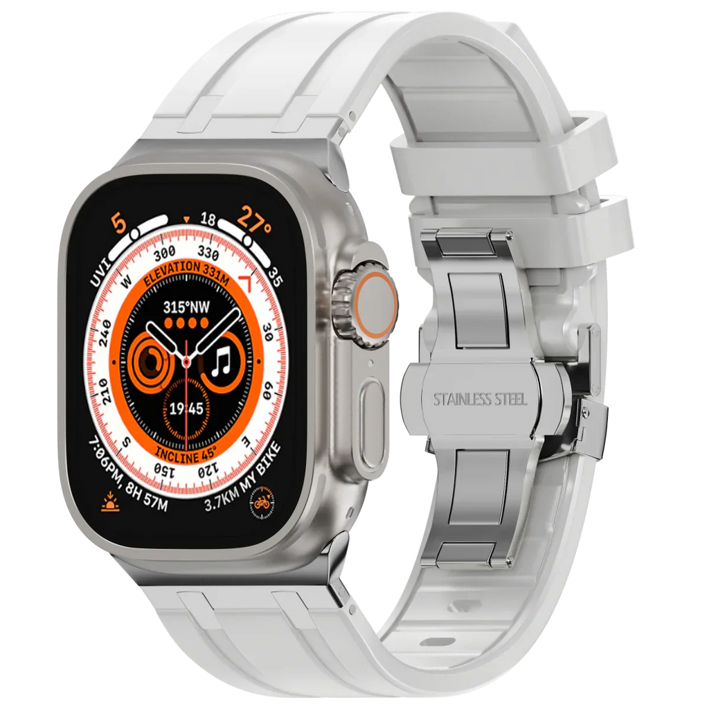Cinturino in silicone di lusso con fibbia a farfalla AP per Apple Watch