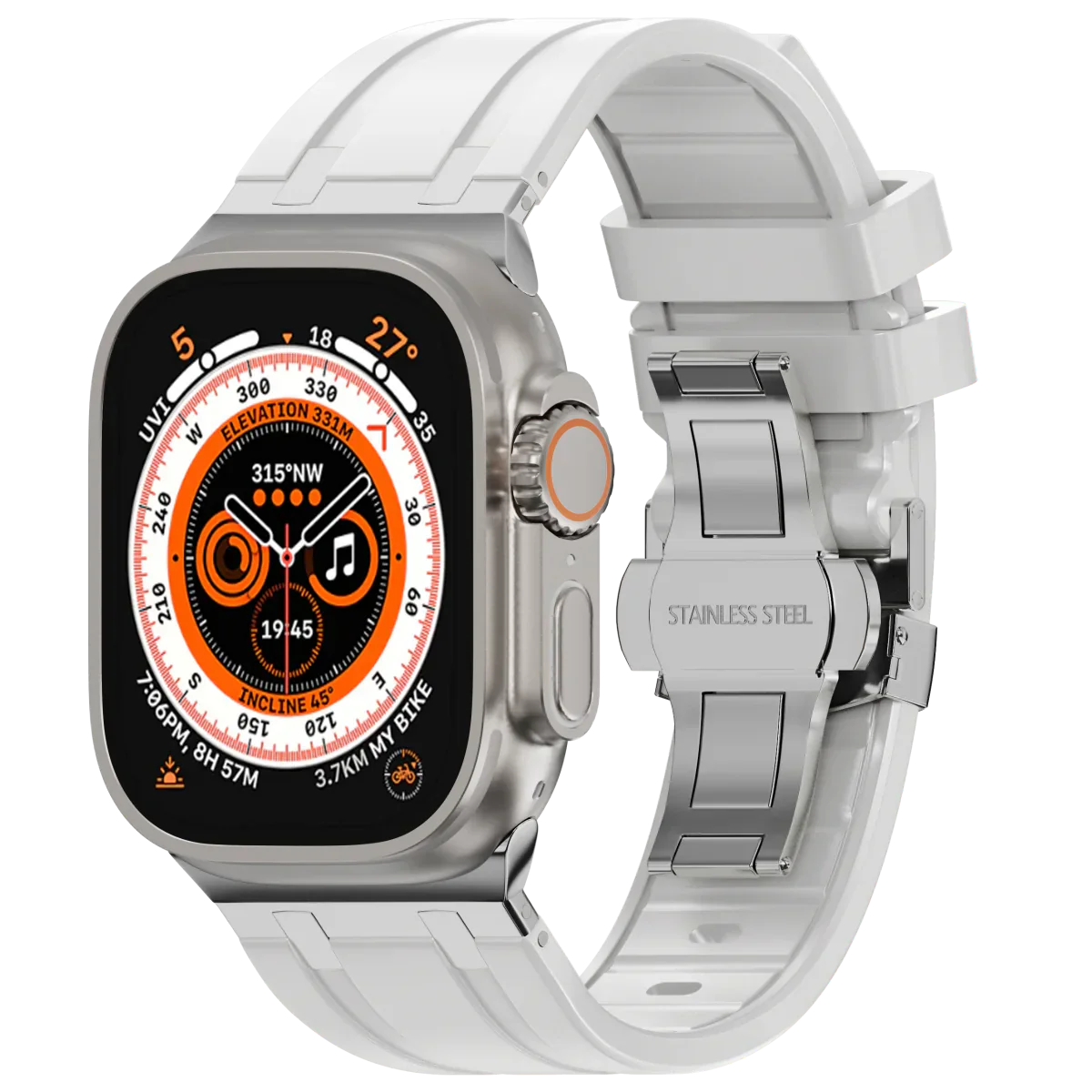 Cinturino in silicone di lusso con fibbia a farfalla AP per Apple Watch