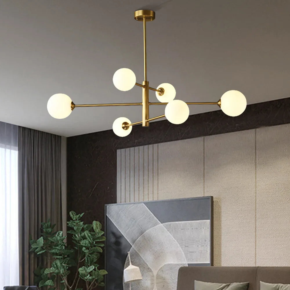 Lámpara colgante Valentina con pantalla de vidrio moderna — lámpara de techo cableada regulable, cobre/negro
