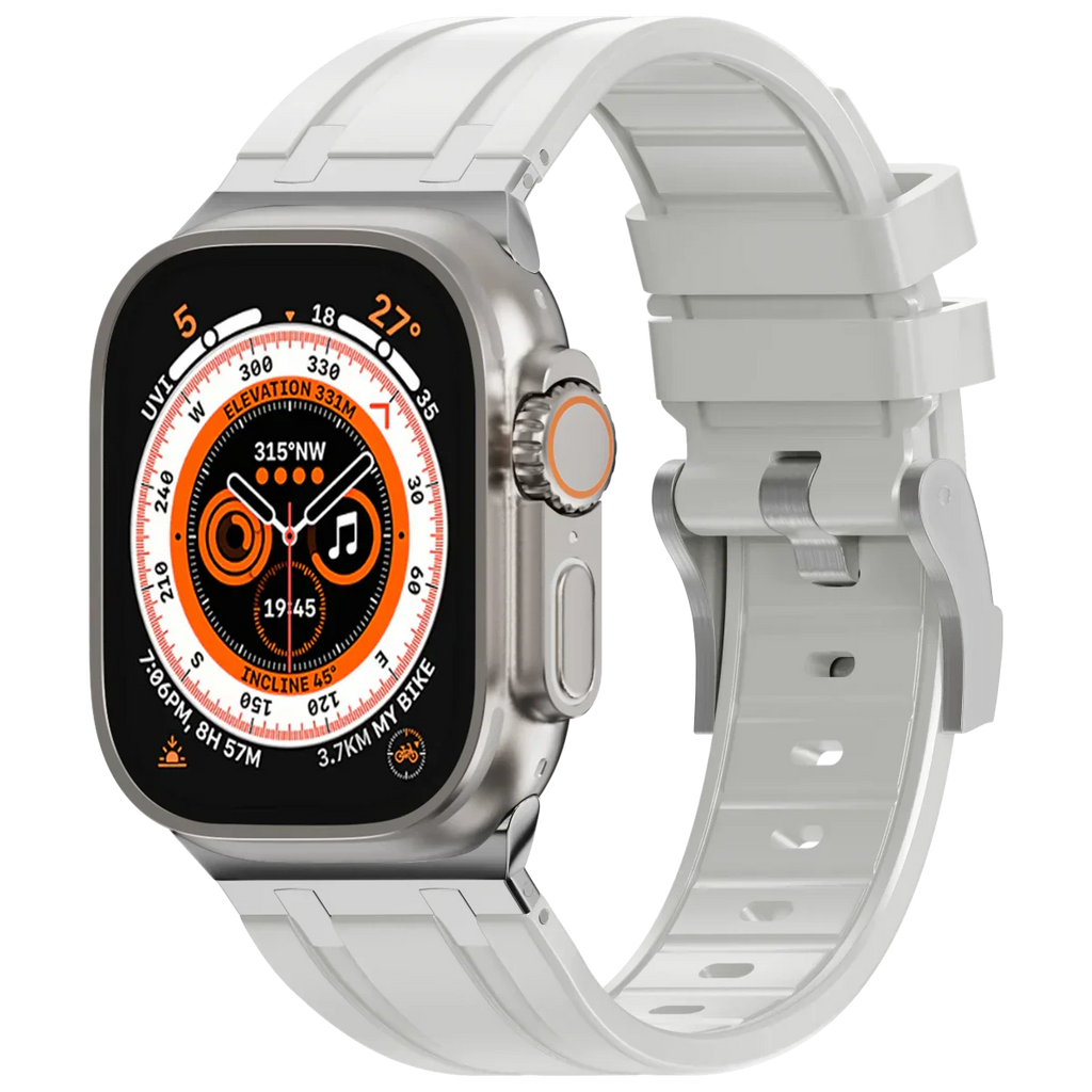 Luxe AP metalen kop siliconen band voor Apple Watch