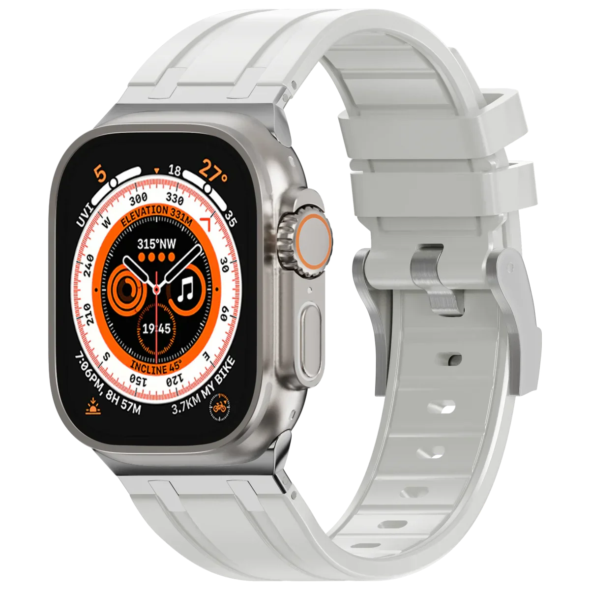 Luxe AP metalen kop siliconen band voor Apple Watch