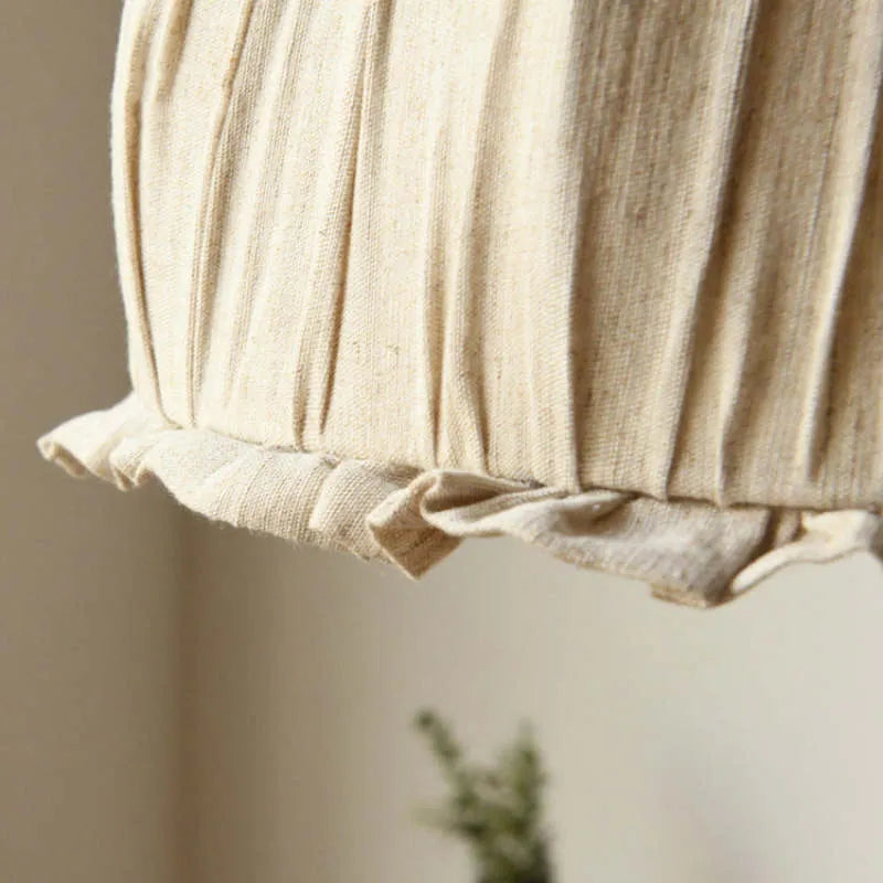 Haloa vintage-pendellampe — beige stofskærm
