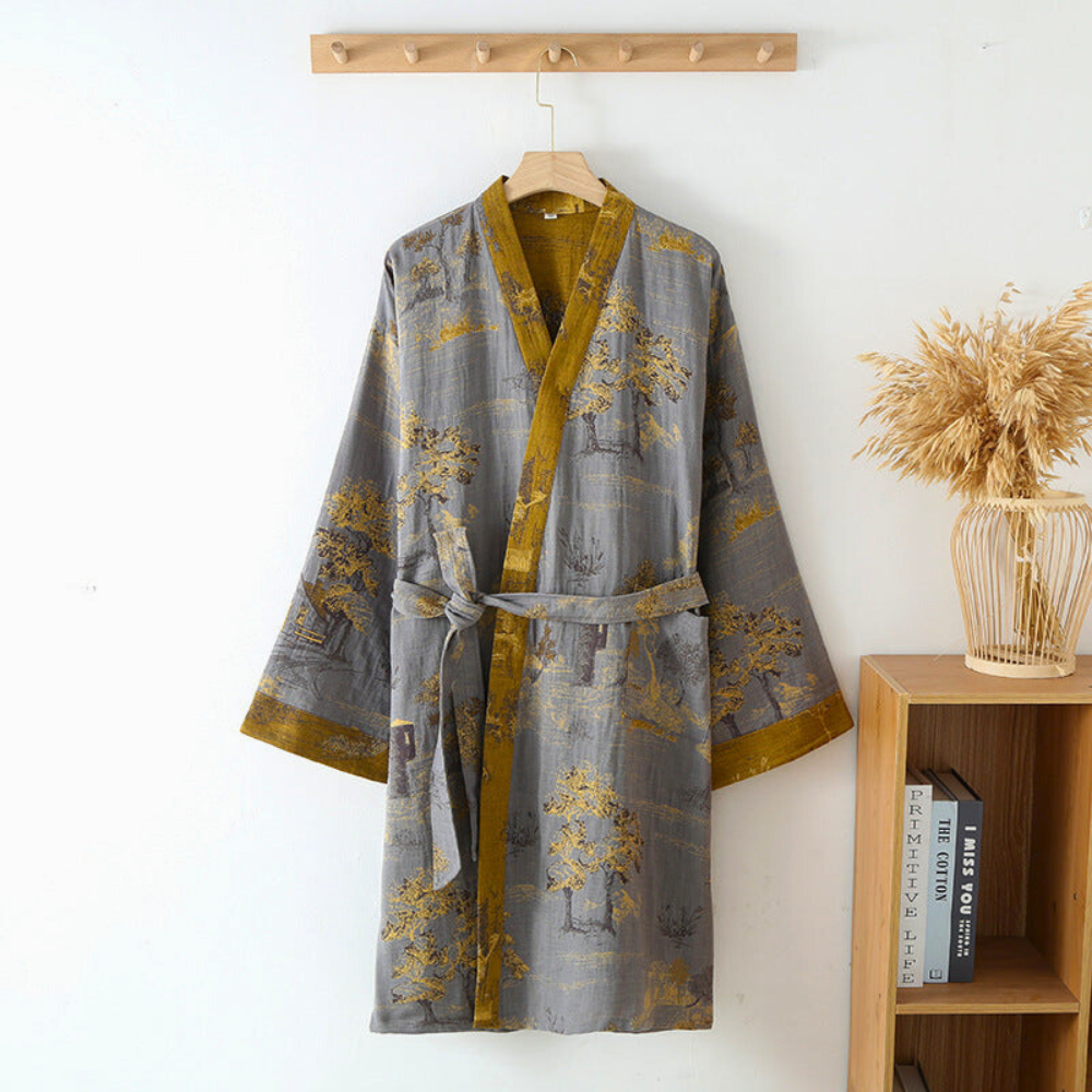 Harborwood Rustieke Katoenen Kimono Badjas Van Zuiver Katoen