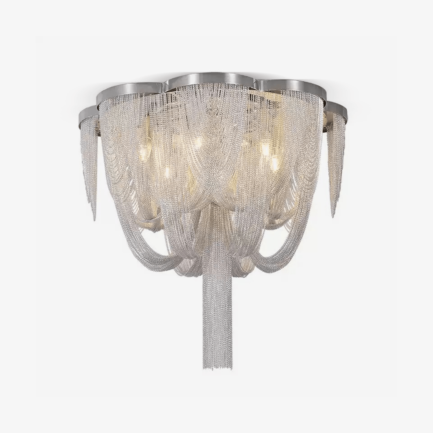 Silver Chain Tassel Ceiling Light - Vakkerlight