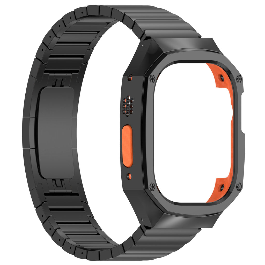 Ruostumattomasta teräksestä valmistettu ranneke kotelolla Apple Watch Ultra -kellolle