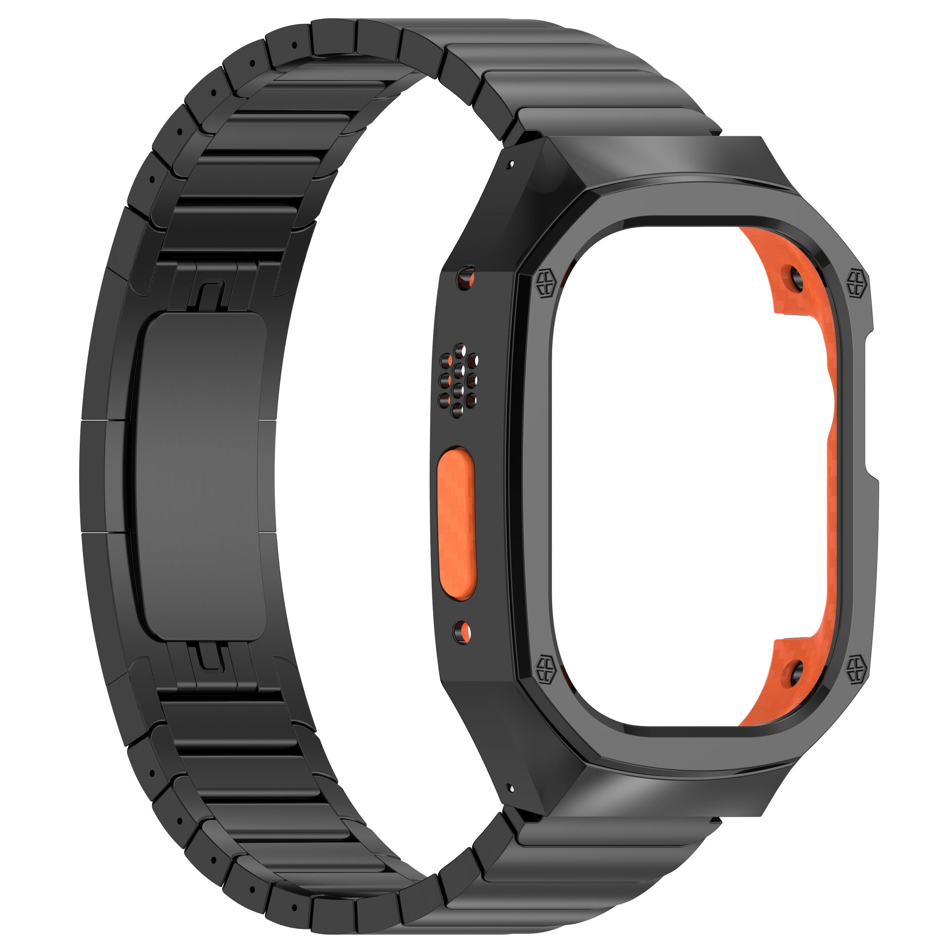 Ruostumattomasta teräksestä valmistettu ranneke kotelolla Apple Watch Ultra -kellolle