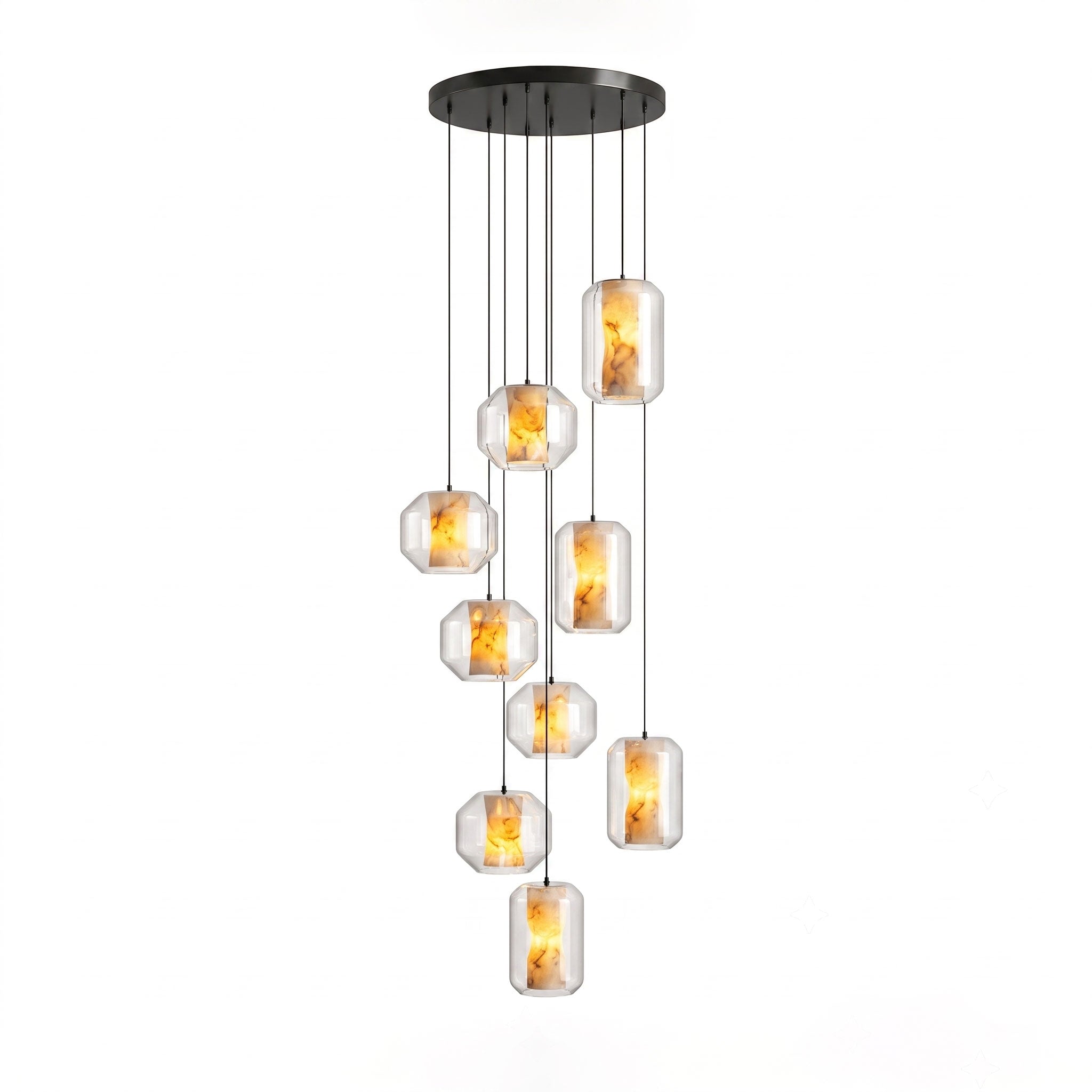 Alabaster Glass Cylinder Pendant Light - Vakkerlight