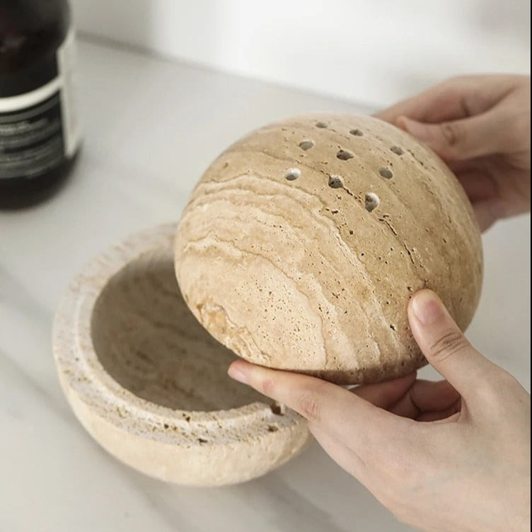 מפיץ קטורת מאבן מערת שיש טבעית - 7 צבעים