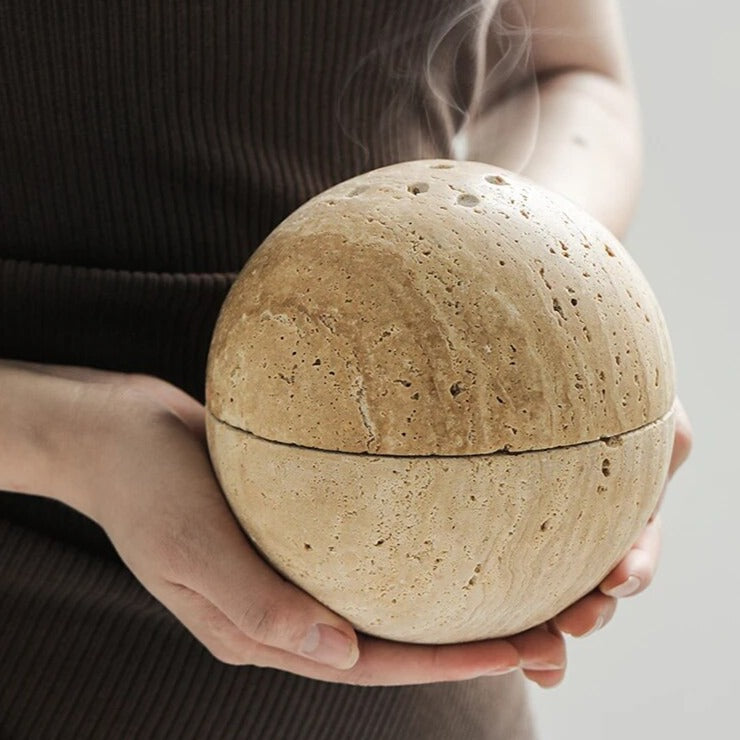 מפיץ קטורת מאבן מערת שיש טבעית - 7 צבעים