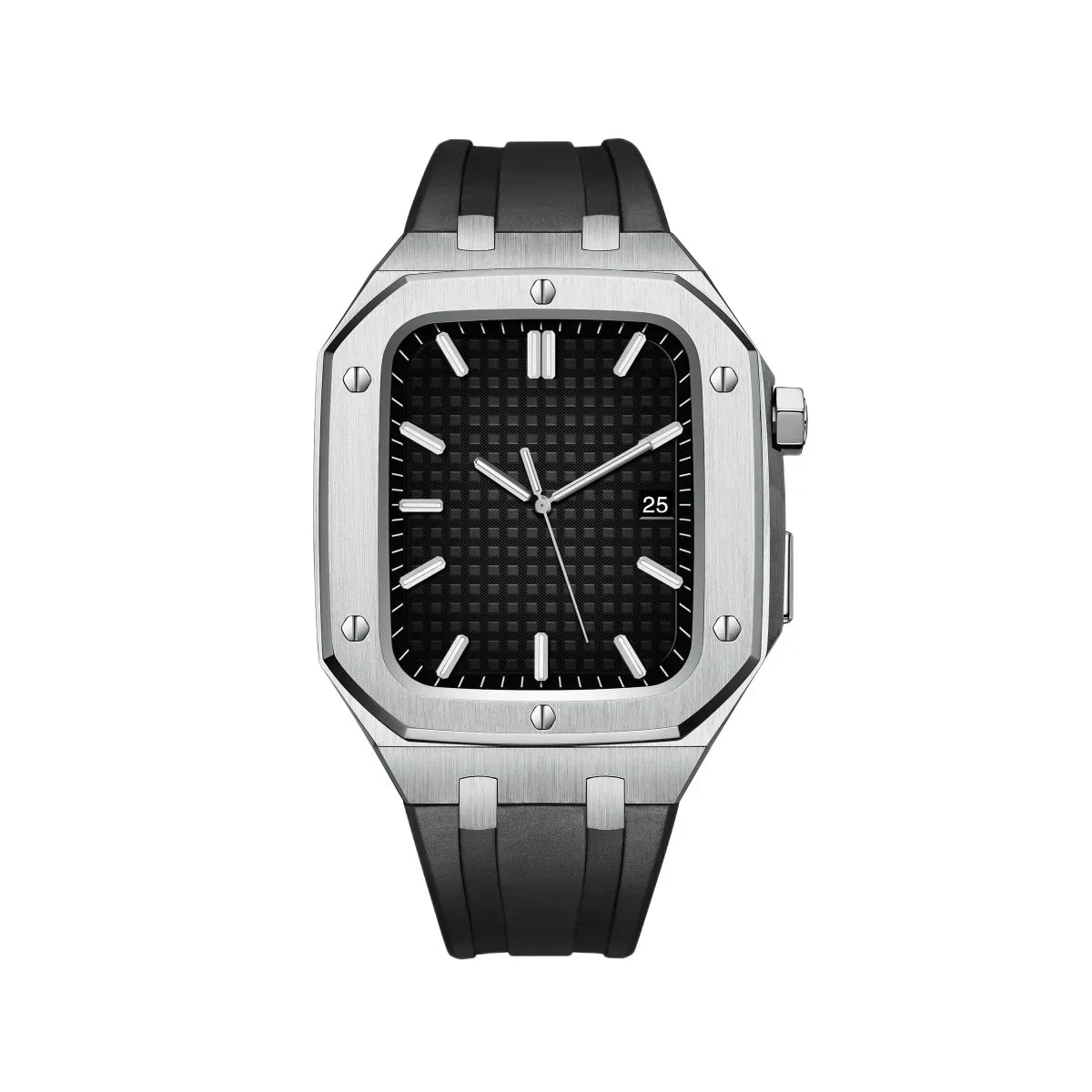 AP9009 silikonový řemínek s pouzdrem z nerezové oceli 316L pro Apple Watch