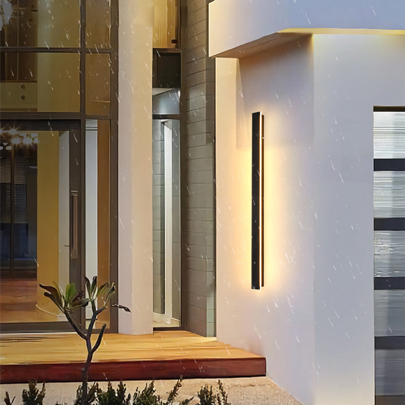 Moderní designové nástěnné LED lampy z černého kovu na zahradu a do chodby