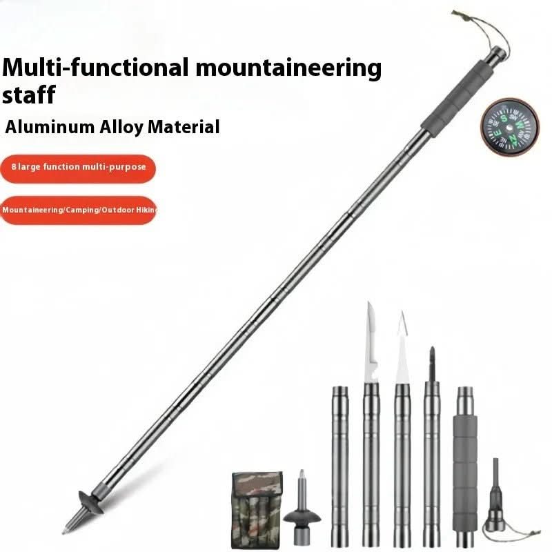 TrailGuard taktischer Wanderstock mit integriertem Multitool für Outdoor-Aktivitäten