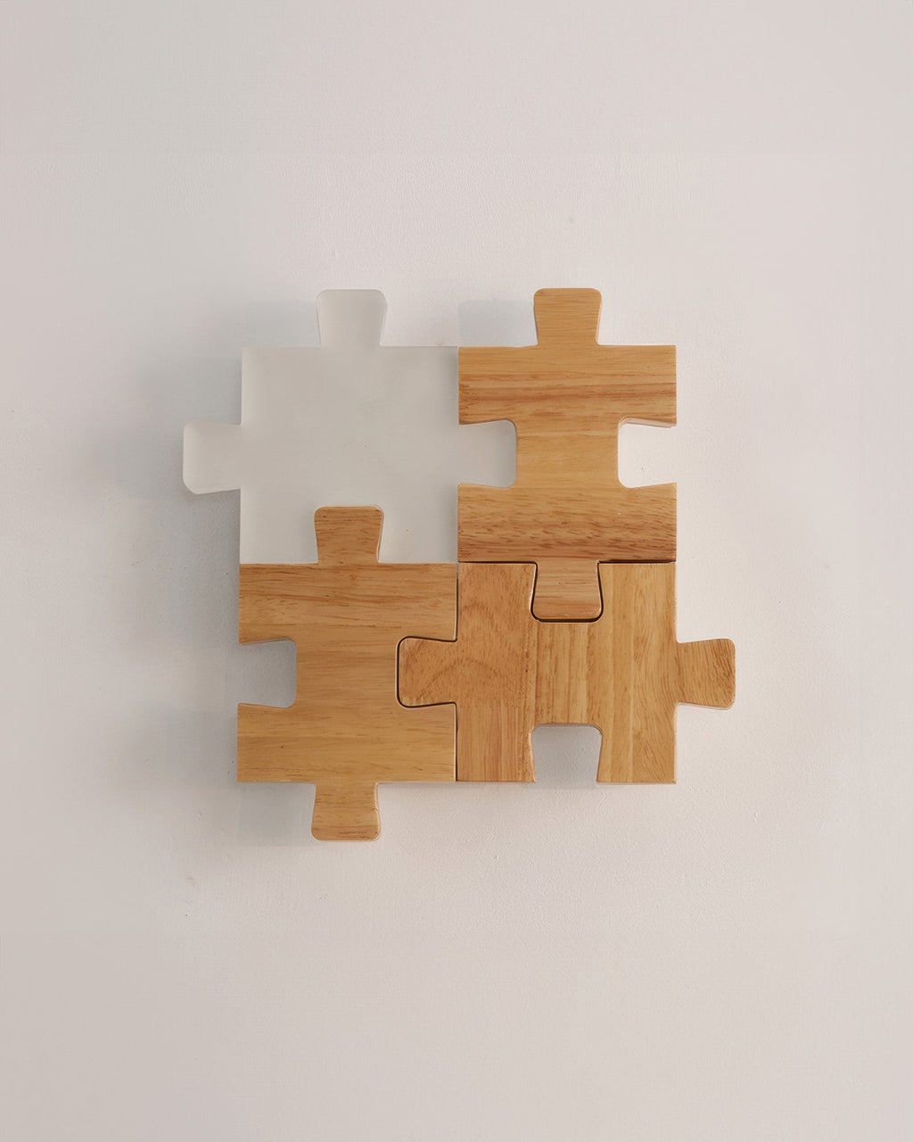 Severské dřevěné puzzle Světelná LED nástěnná lampa