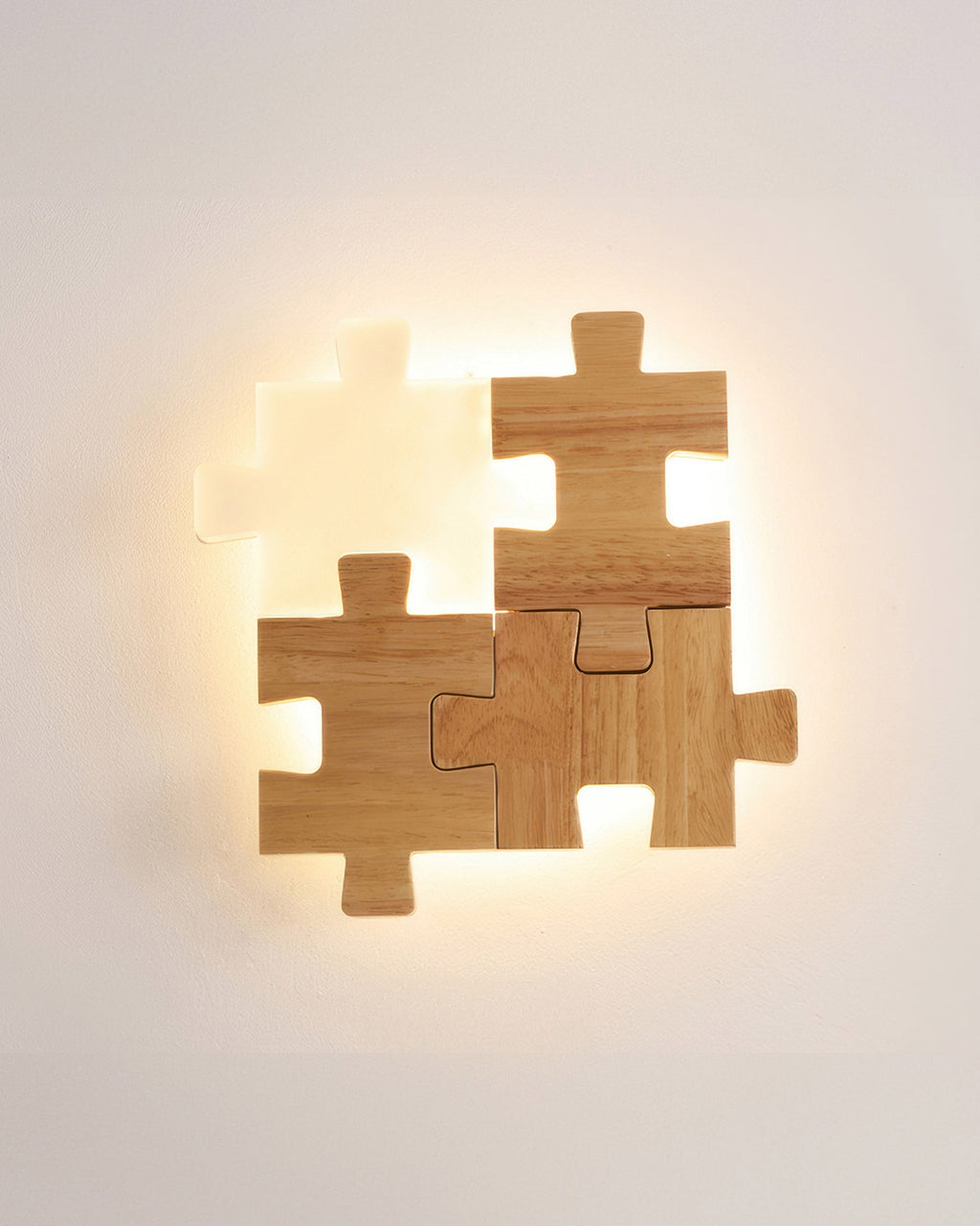 Severské dřevěné puzzle Světelná LED nástěnná lampa