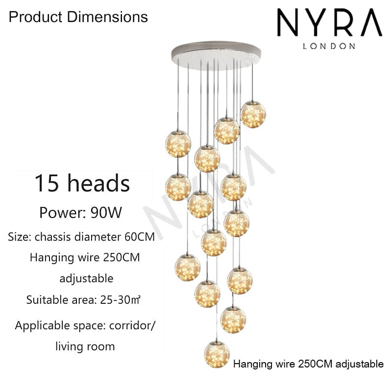 Luster Bella staklena kugla