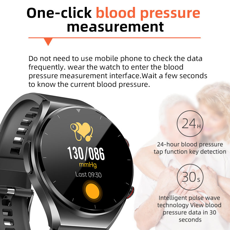 VitalPulse Gesundheits-Smartwatch mit Blutzucker-, Blutdruck-, EKG-, HRV- und Herzfrequenzmessung