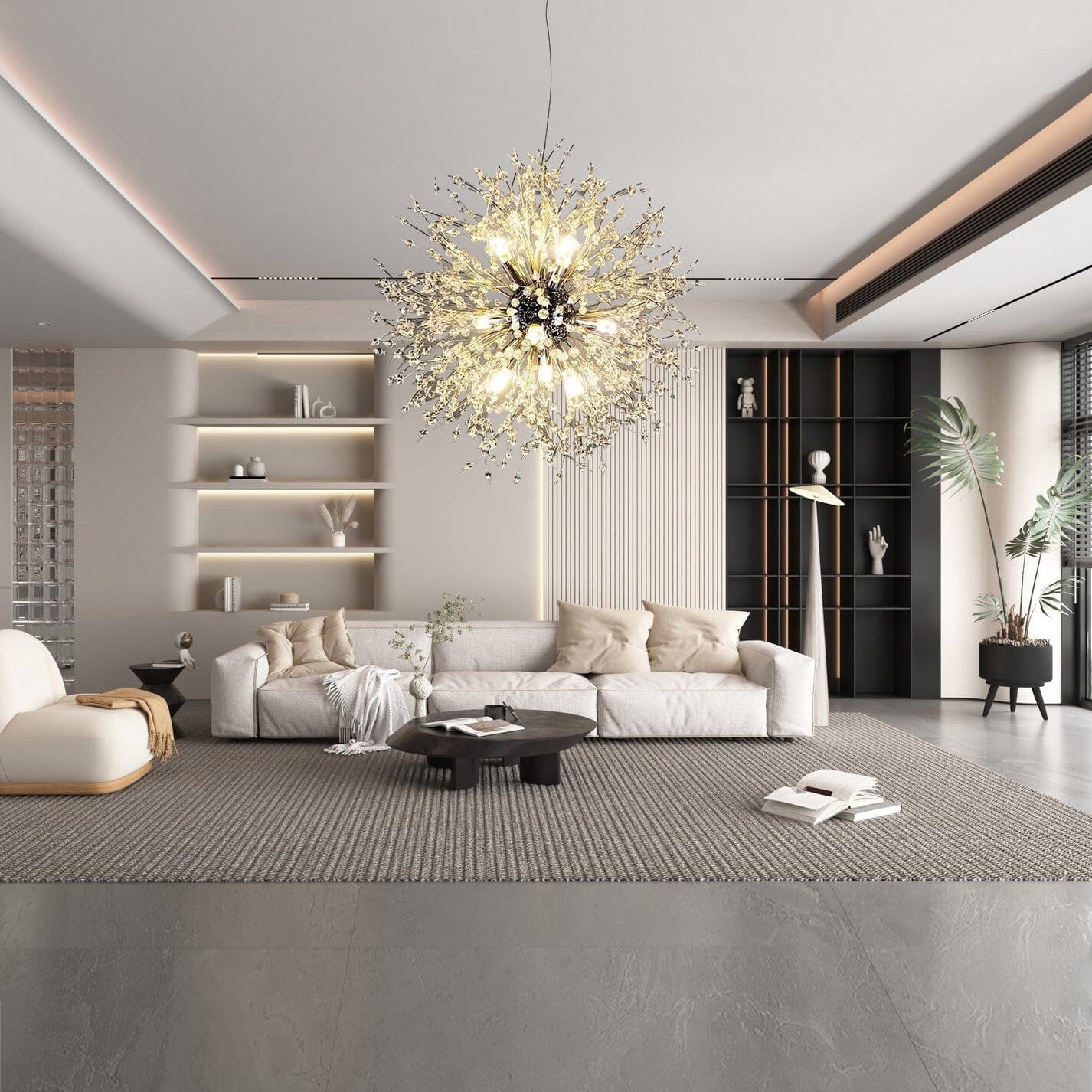 Zarif Modern Karahindiba Kristal Sarkıt Tavan Lambası