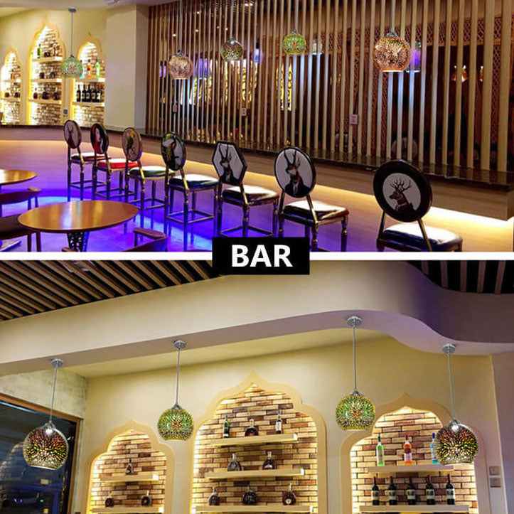 LumiNova 3D Bunte Zauberhafte Glas 1-Flammige Kuppel-Hängeleuchte