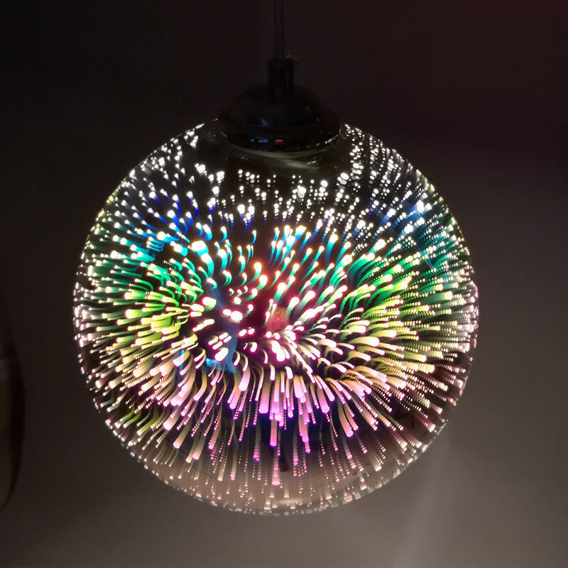 LumiNova 3D Bunte Zauberhafte Glas 1-Flammige Kuppel-Hängeleuchte