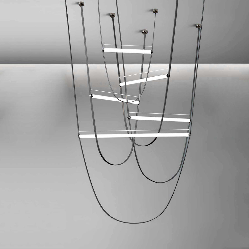 Tracer Belt Pendant Lamp — LED Silicone Diffuser, Premium Leather Belt Suspension
