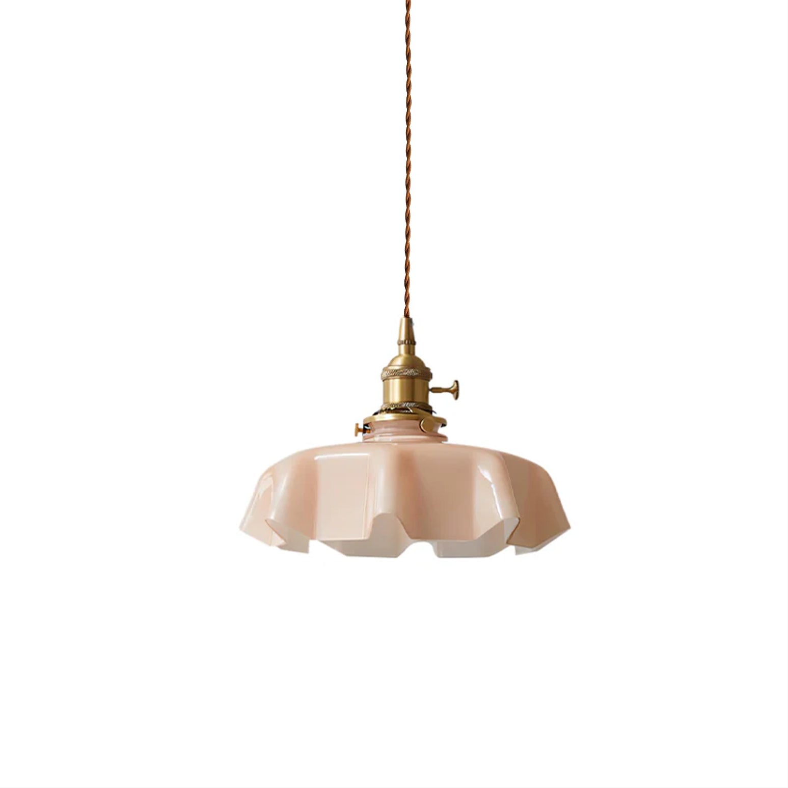 Francouzské květinové plisované závěsné svítidlo — vintage design osvětlení