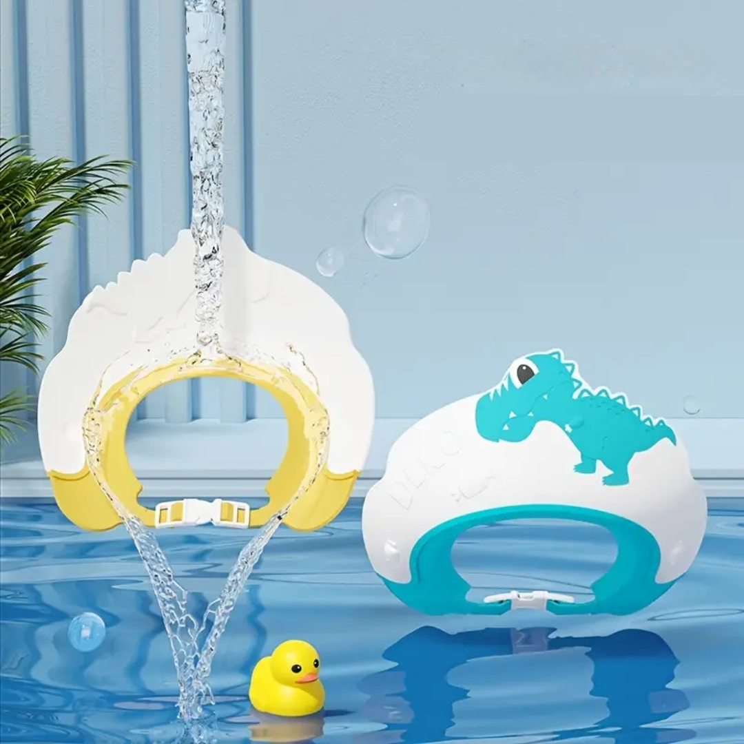 SplashSafe Dino | Badehette som beskytter mot vann og sjampo