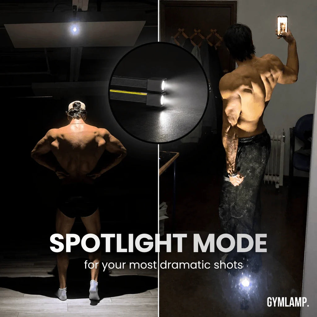 Magnetisk LED-lampa för gymmet – riktad belysning för foton, 3 färger, USB-C